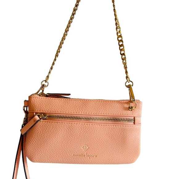 Nanette Lepore Crossbody Pouch To Crossbody Purse Peach Gold Chain - Picture 12 of 14